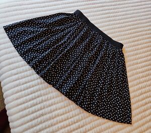 H&M Black and White Pleated Midi Skirt